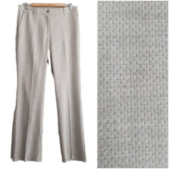TALBOTS | Micro Dot Embroidered Pattern Dress Pants Grey Sz 8 - Picture 1 of 11
